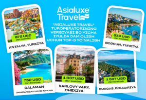 Asialuxe Travel turoperatorining versiyasi bo‘yicha iyulda dam olish uchun top-5 yo‘nalish.